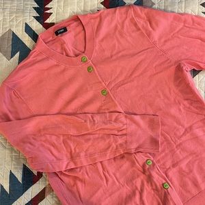 J. Crew Coral Crewneck Cardigan